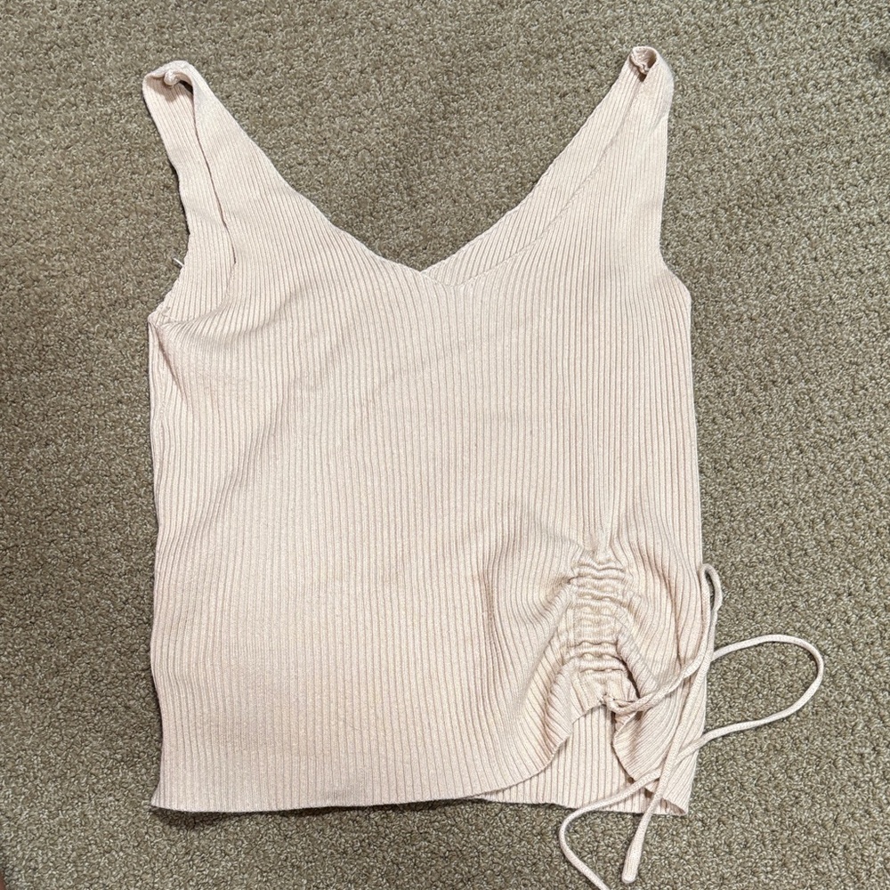 SHEIN Cream Ruched Camisole Top